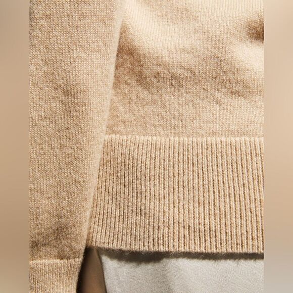 VINCE NWT Cashmere Weekend V-Neck Sweater Camel Tan Pullover Size XL - Picture 5 of 13